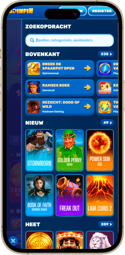 Spinfin Casino Mobiel